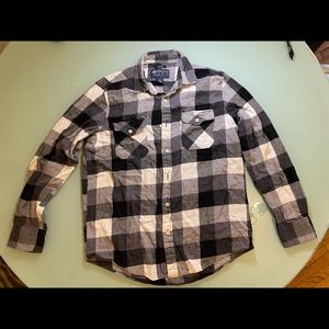 American Rag Black, White, Gray Plaid Flannel